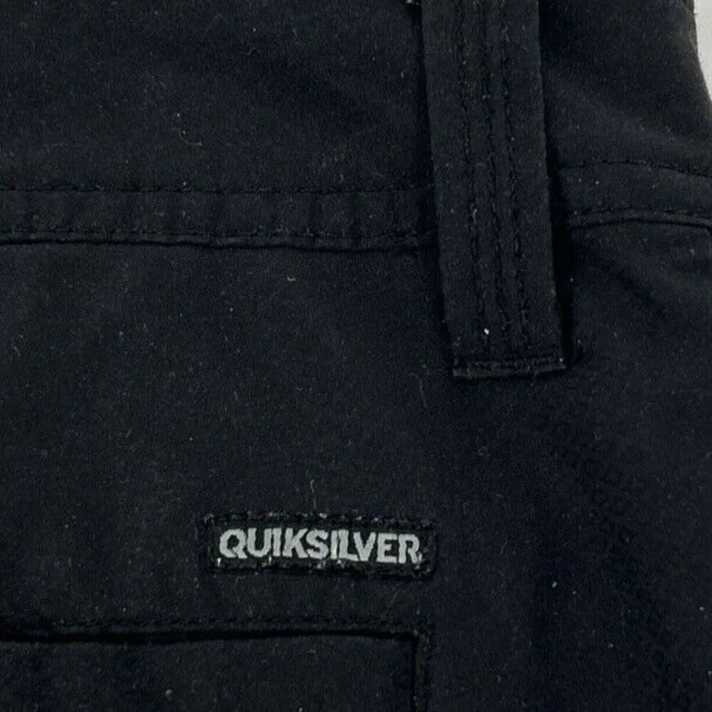 Quiksilver Board Shorts Men's 32 Black‎ Amphibians Dry Dock Flat Front 10
